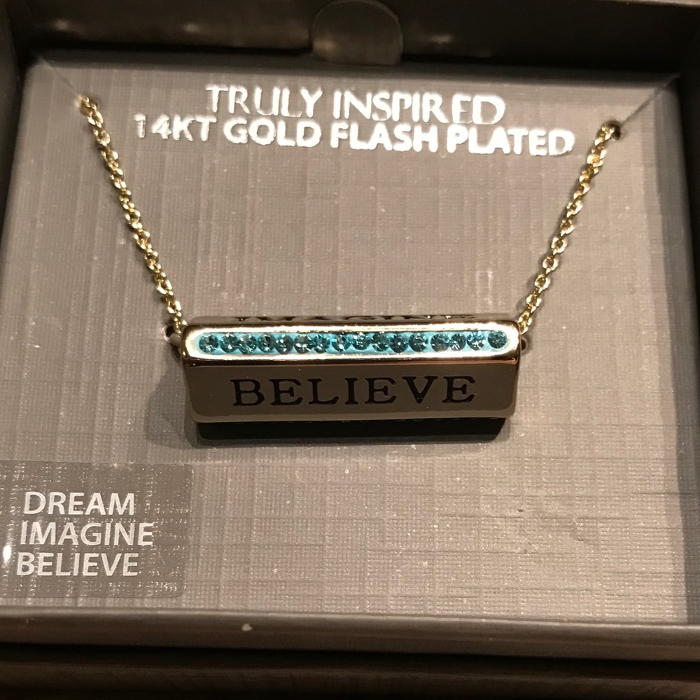Gold plated necklace with blue gems
